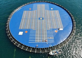 A floating solar PV unit